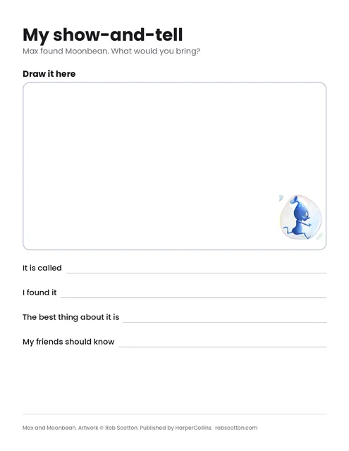 My show-and-tell activity sheet preview