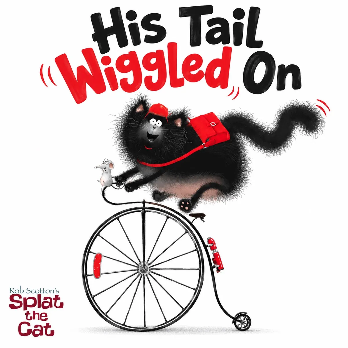 His Tail Wiggled On: Splat on a penny-farthing with Seymour