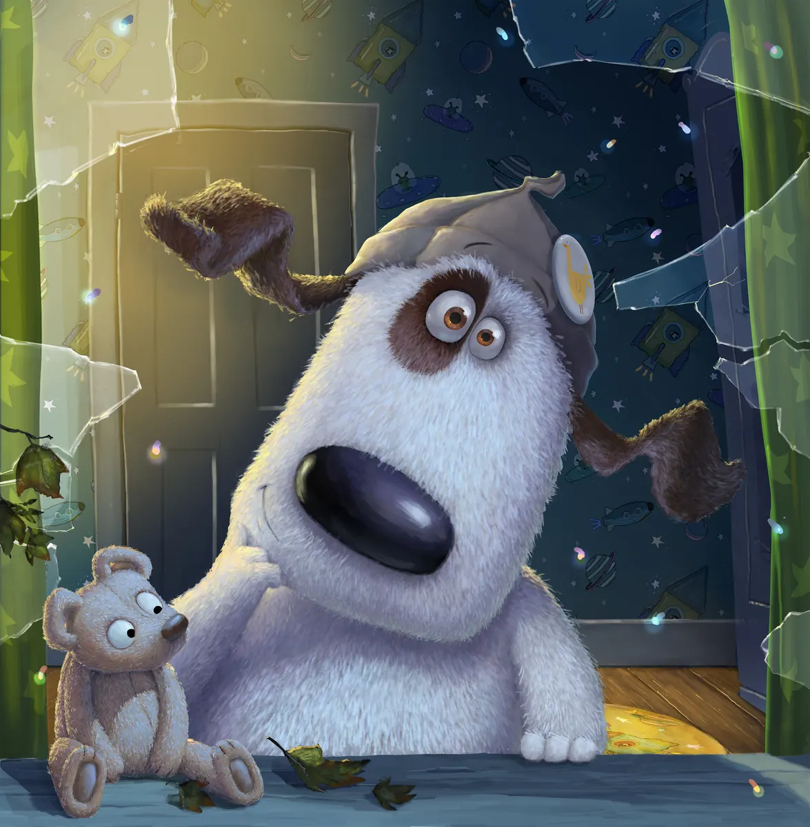 Max and Mr Ted in the doorway