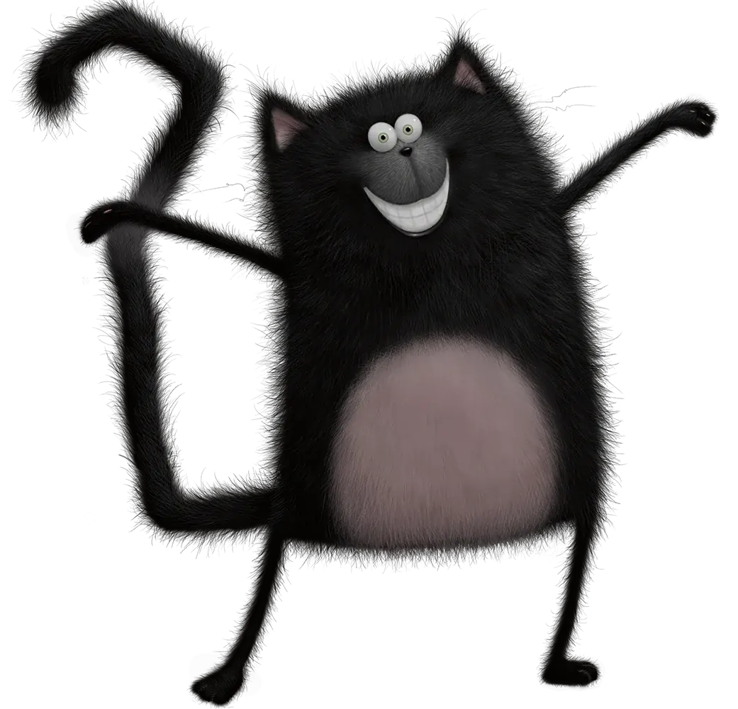 Splat the Cat, arms flung wide